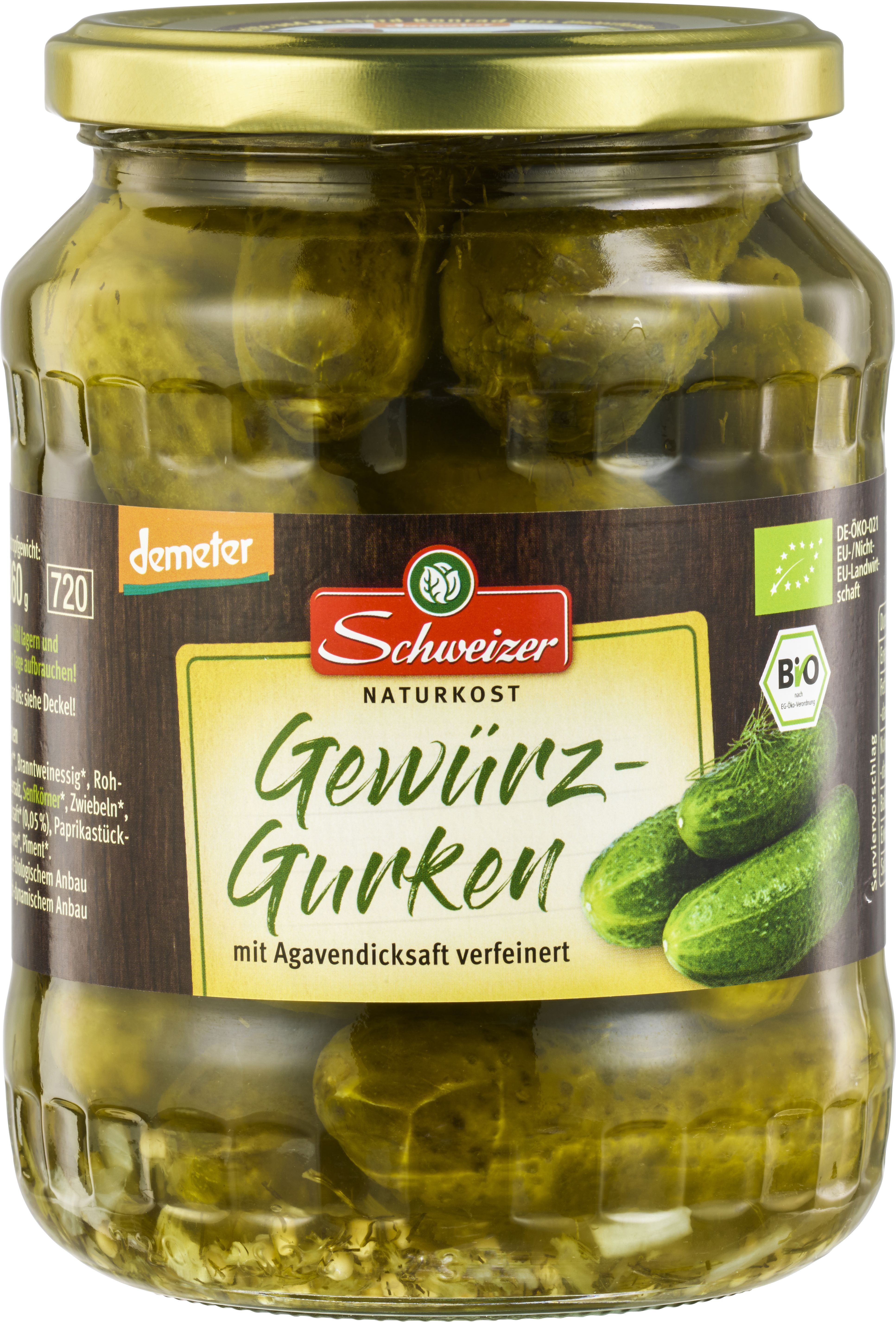 Gewürzgurken Schweizer 670 g Gemüse im Glas und