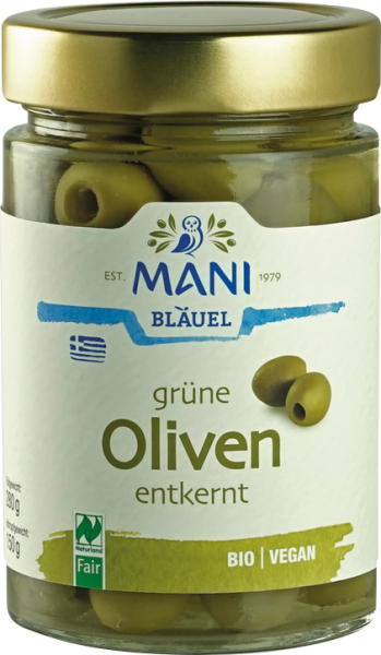 Grüne Oliven entkernt in Lake Bio 300 g