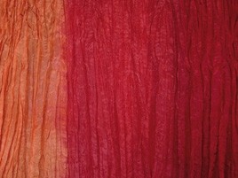 Seidentuch orange-rot ca. 90 x 180 cm