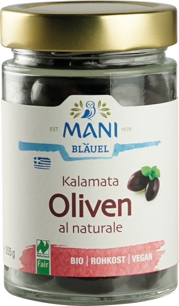 Kalamata Oliven al naturale, Bio 205g
