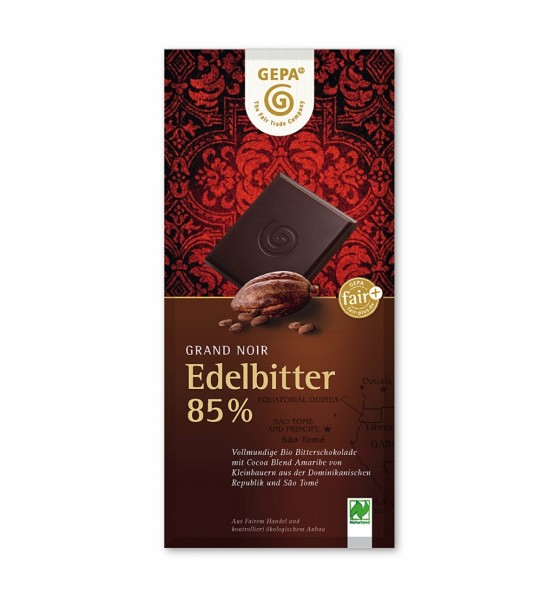 Edelbitterschokolade  85 %  Bio