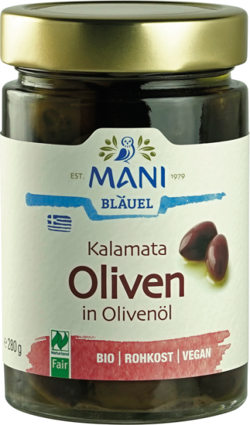 Kalamata Oliven in Olivenöl Bio 280g